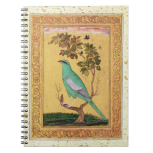 Grön fågel, Mughal (gouachen på papper) Anteckningsbok Med Spiral