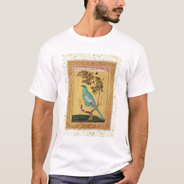 Grön fågel, Mughal (gouachen på papper) T-shirt (Framsida)