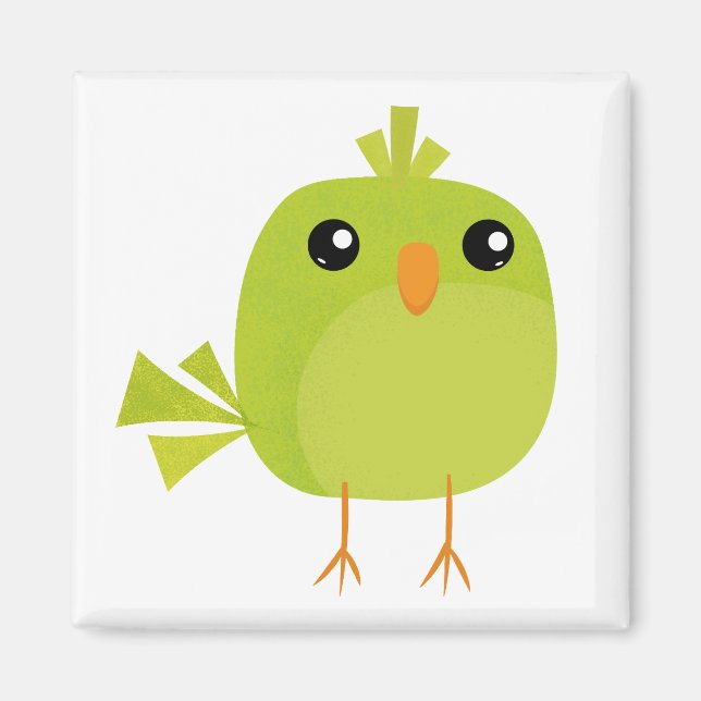 Grön fågel tecknad serie   magnet (Framsidan)