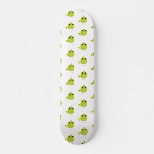 Grön fågel tecknad serie   mini skateboard bräda 18,5 cm (Framsida)