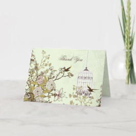 grön fågelbur för blommigt, love birdstack tack kort