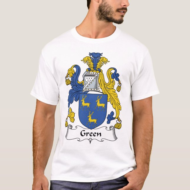 Grön familjvapensköld t shirt (Framsida)