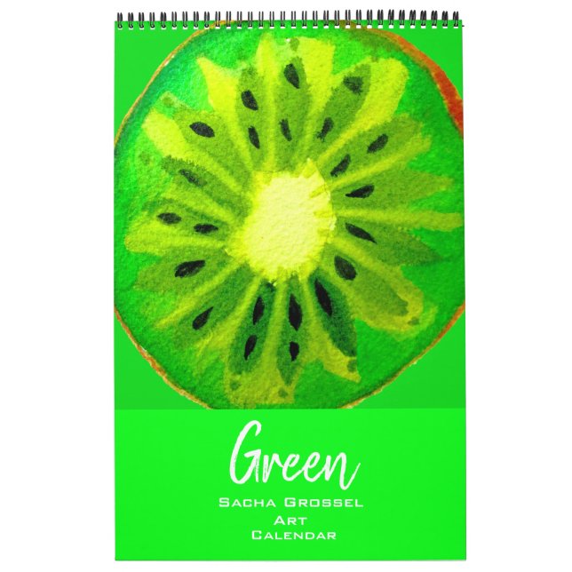 Grön färg akvarell konst kalender Sacha Grossel (Omslag)