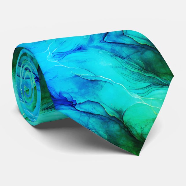 Grön färgpalett Flamboyant Djärv Livlig Modern Slips (Rullad)