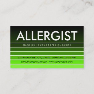 grön färgprov ALLERGOLOG Visitkort
