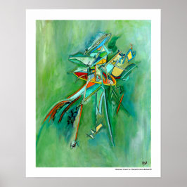 Grön Färgrik Modern Samtidskonst Expressionism Poster
