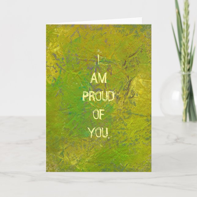 Grön färgrik rolig unik modern målningkonst kort (Framsida)