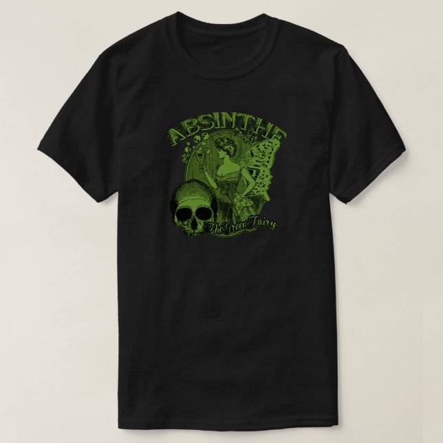 Grön felik dam för Absinthe T Shirt (Design framsida)