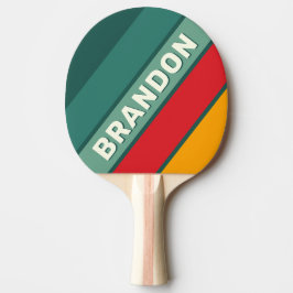 Grön Fet Randig med Namn Pingisracket