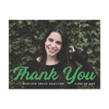 Grön | Fet skript Foto Studenten Tack