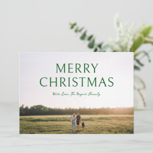 Grön Fet Typografi Foto Elegant Jul Julkort