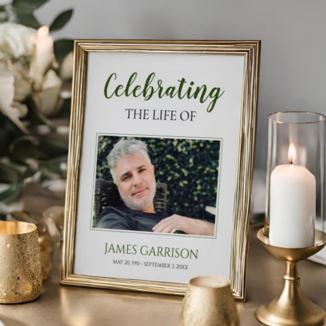 Grön firande av livet med foto begravning poster (Skapare uppladdad)