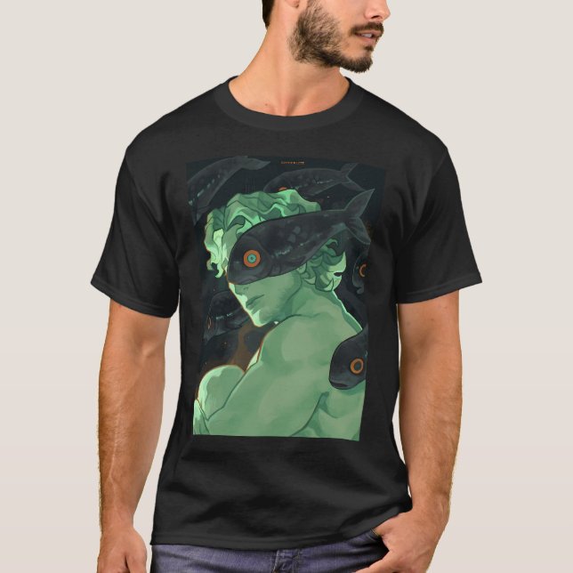 Grön Fisk Ande T Shirt (Framsida)