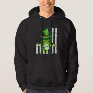 Grön fisk karp USA flagga St Patrick's Day Lucky M Hoodie