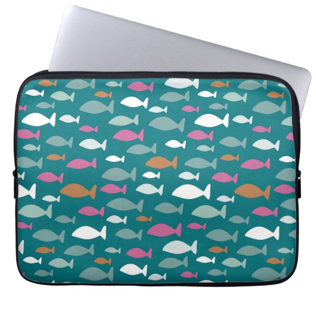 Grön Fiskstim Laptop Fodral (Framsidan)