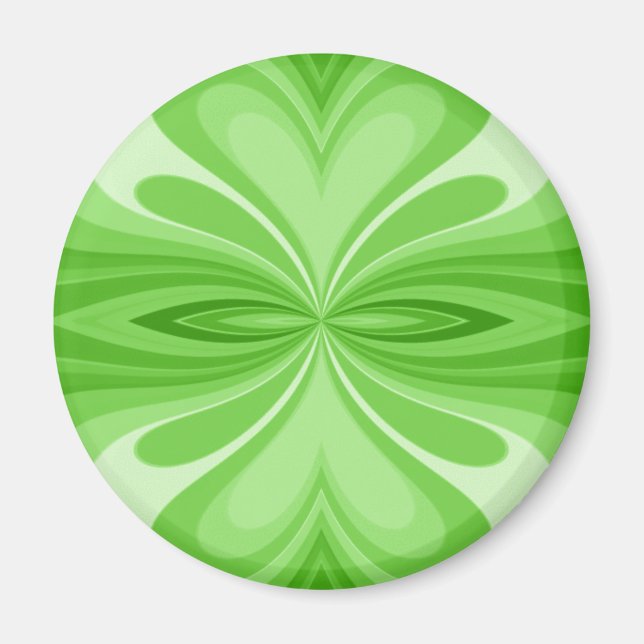 Grön Fjäril Abstrakt Magnet (Framsidan)