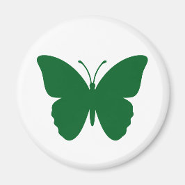 Grön fjäril cirkelform magnet