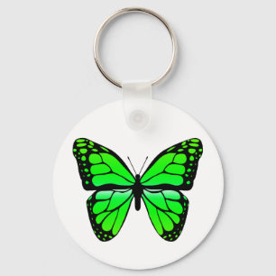 Grön fjäril Keychain Nyckelring