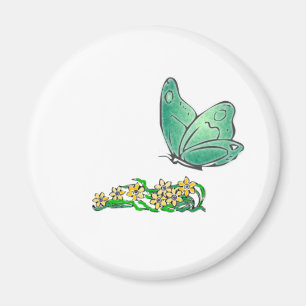 Grön fjäril magnet