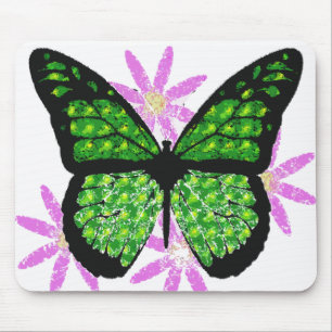 Grön fjäril Mousepad Musmatta