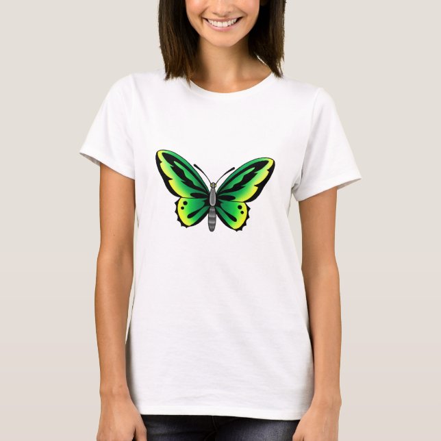 grön fjärilstatueringdesign tee shirt (Framsida)