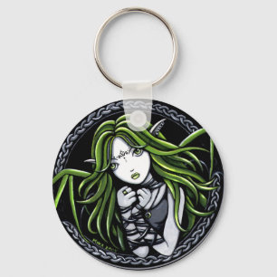 "Grön fladdermöss" destinerade felika Keychain Nyckelring