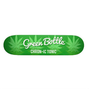 Grön flaskalövdesign old school skateboard bräda 21,6 cm
