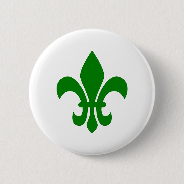 Grön Fleur de Lis Knapp (Framsida)