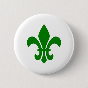 Grön Fleur de Lis Knapp