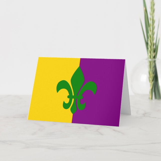 Grön Fleur de Lis Kort (Framsida)