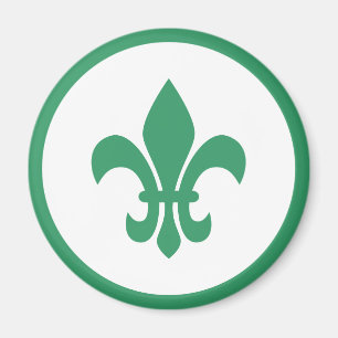 Grön Fleur de Lis Magnet