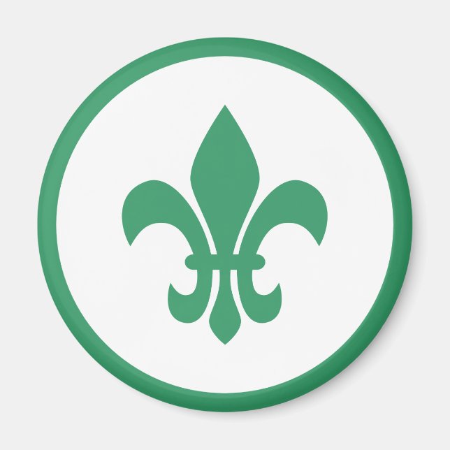 Grön Fleur de Lis Magnet (Framsidan)
