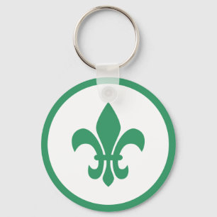 Grön Fleur de Lis Nyckelring