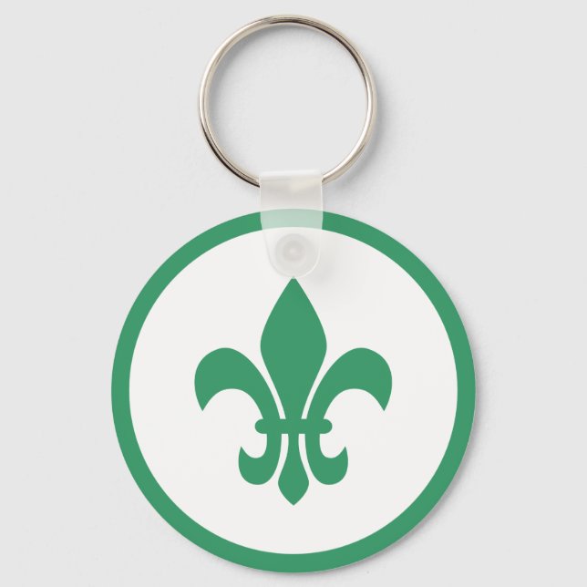 Grön Fleur de Lis Nyckelring (Framsida)