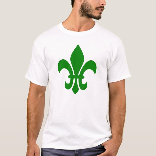 Grön Fleur de Lis Tee Shirt (Framsida)