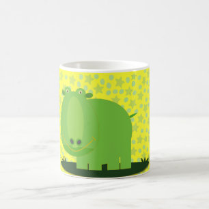 Grön flodhäst kaffemugg