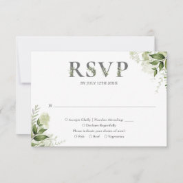 Grön floral typografi bröllop OSA kort
