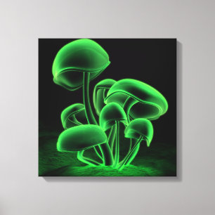 Grön Fluorescence kvadrerar Canvastryck