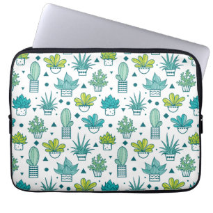 Grön & för blåttvattenfärg suckulent mönster laptop sleeve
