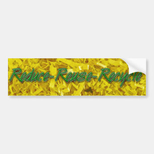 Grön Förminska-Återanvända-Återvinna Bildekal