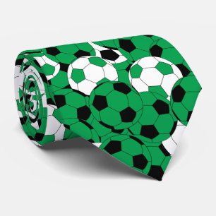 Grön fotbollbollCollage - tryck för två sida Slips