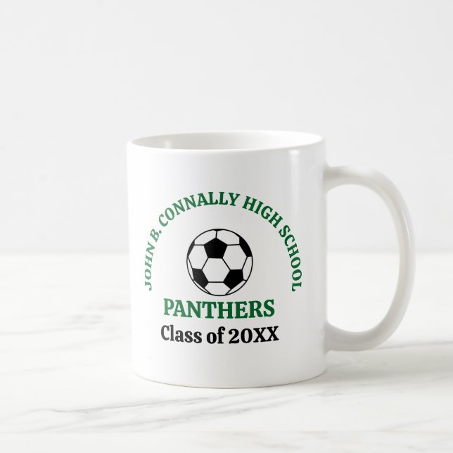 Grön Fotbollsspelare Personlig Kaffemugg (Höger)