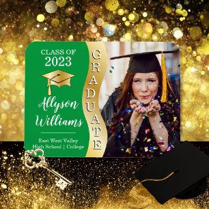 Grön   Foto av Wave Grad Cap från Guld Student Magnet