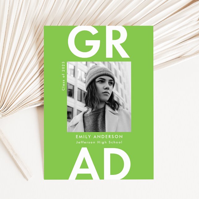Grön foto Studenten i fetstil, grad Lime Meddelande (Skapare uppladdad)