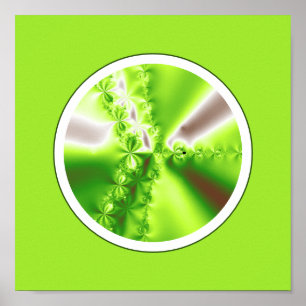 Grön fractal för modern Abstrakt Poster
