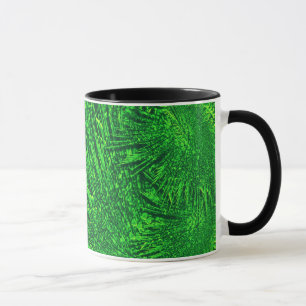 Grön fractaltextur mugg
