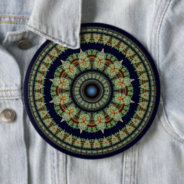 Grön fraktal fe mandala knapp