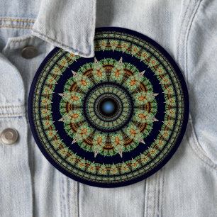 Grön fraktal fe mandala knapp