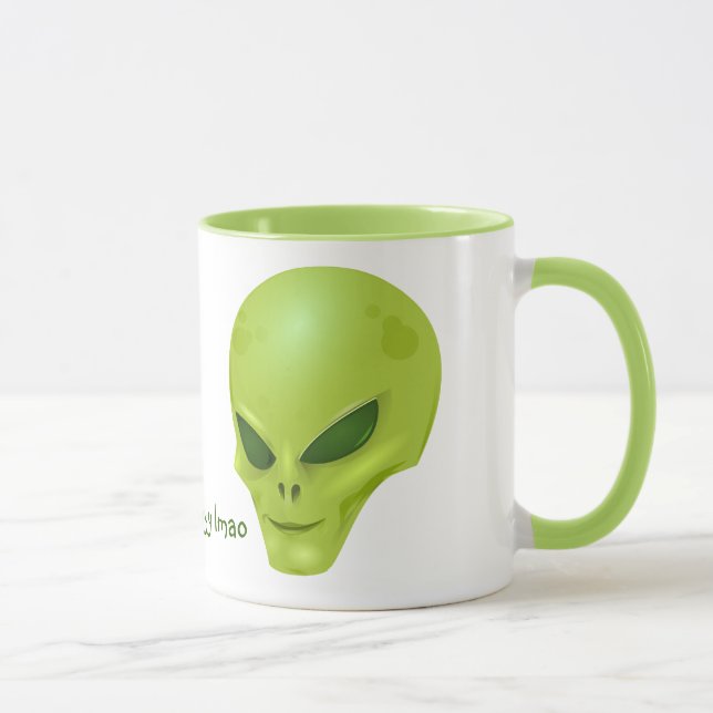Grön främmande Head mugg (den ayy lmaoen) (Höger)