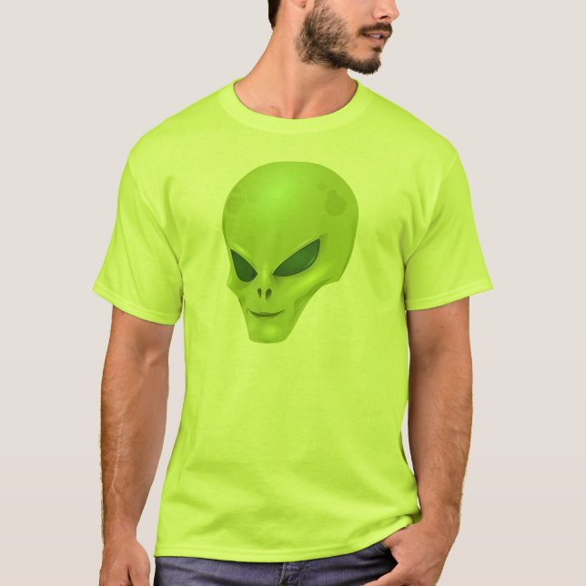 Grön främmande Head T-tröja Tee (Framsida)